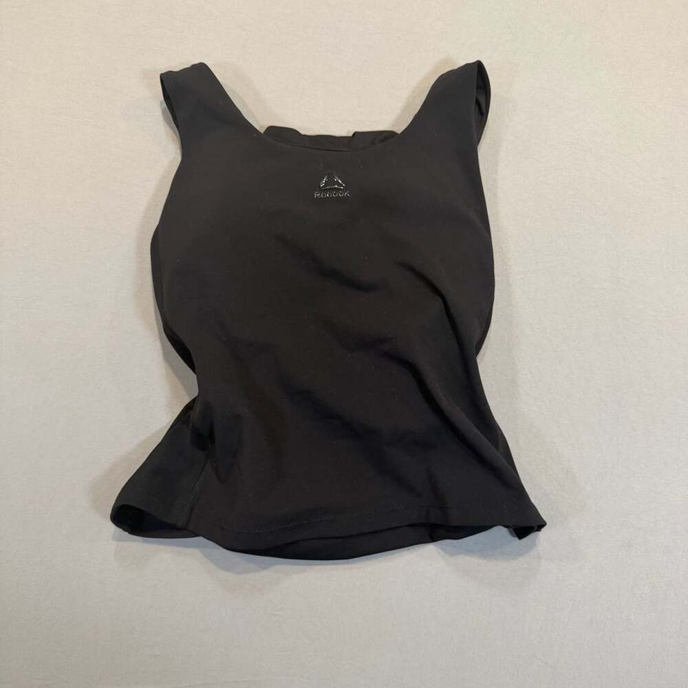 Reebok Tank Top Size L Black Athletic Built-In Bra